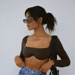Princess Polly Becca Long Sleeve Top Brown